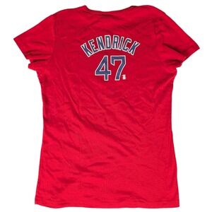 Los Angeles Angels Kendrick 47 Red Baseball Jersey T Shirt Women's Size L